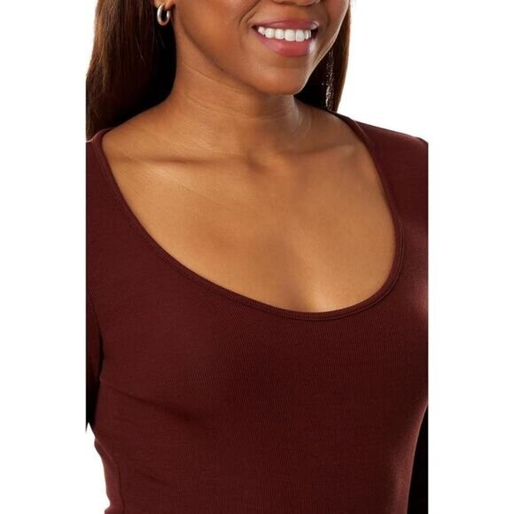 AG Adriano Goldschmied Jaxon Long Sleeve In Dark Plum Size Small - Picture 2 of 7